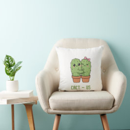 Cojín Decorativo Regalo de aniversario de pareja de cactus divertid