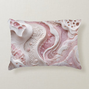 Cojín Decorativo Regalo de arte abstracto suave femenino rosa blanc