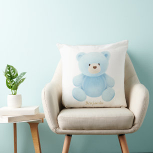Cojín Decorativo Regalo de Baby Shower Blue Teddy Bear