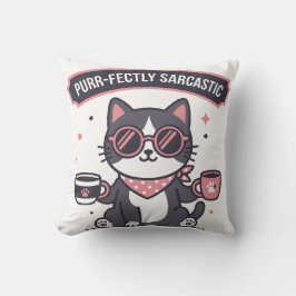 Cojín Decorativo Regalo de bandana de gato genial sarcástico para a