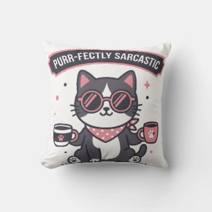 Cojín Decorativo Regalo de bandana de gato genial sarcástico para a