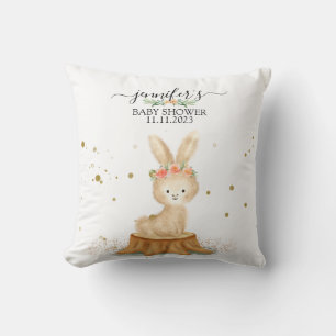 Cojín Decorativo Regalo de bebé de conejo silvestre del bosque