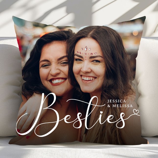 Cojín Decorativo Regalo de Besties de Guión Moderno (Subido por el creador)