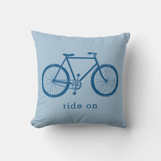 Cojín Decorativo Regalo de bicicleta azul (Anverso)