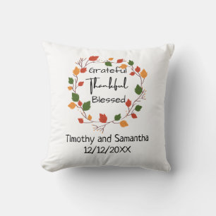 Cojín Decorativo Regalo de boda Hojas de Otoño Agradecido Agradecid