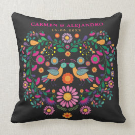 Cojín Decorativo Regalo de boda mexicano del estampado de plores de