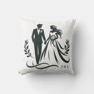 Cojín Decorativo Regalo de boda simple elegante personalizable con 