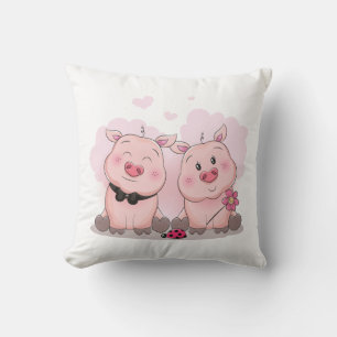 Cojín Decorativo Regalo de cerdo rosa lindo país granjero granja ce