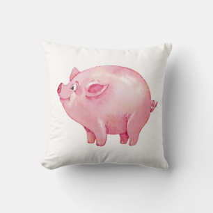 Cojín Decorativo Regalo de cerdo rosa lindo país granjero granja ce