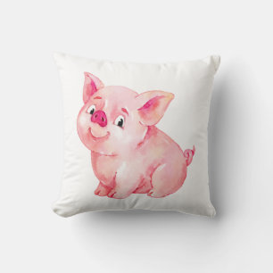 Cojín Decorativo Regalo de cerdo rosa lindo país granjero granja ce