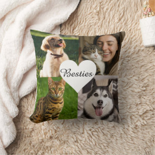 Cojín Decorativo Regalo De Collage de fotos Mascota personalizado P
