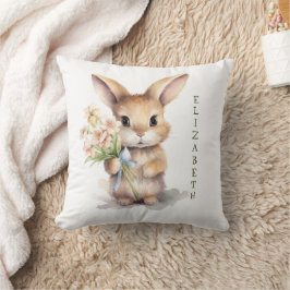 Cojín Decorativo Regalo de conejito con nombre monograma para guard