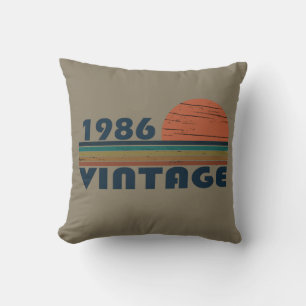 Cojín Decorativo Regalo de cumpleaños de 1986 vintage