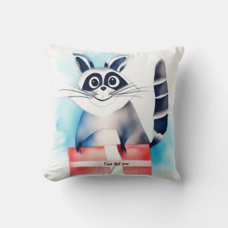 Cojín Decorativo Regalo de cumpleaños de Cute Raccoon