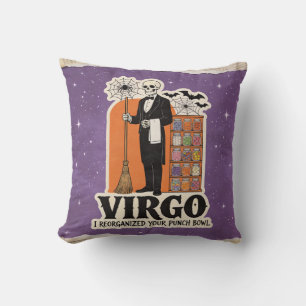 Cojín Decorativo Regalo de cumpleaños esqueleto Virgo Halloween