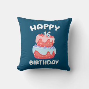 Cojín Decorativo Regalo de cumpleaños Feliz 16º cumpleaños