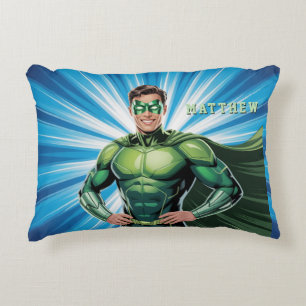 Cojín Decorativo Regalo de cumpleaños para niños superhéroes verdes