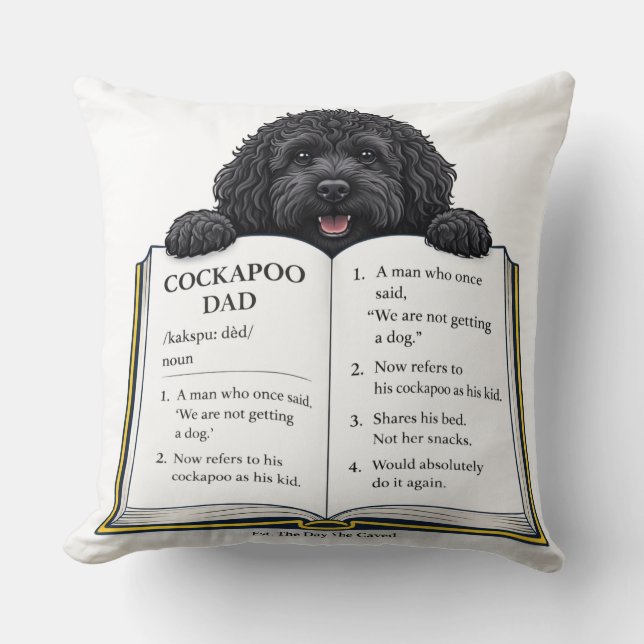 Cojín Decorativo Regalo de definición de papá Cockapoo (Anverso)