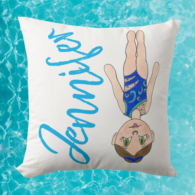 Cojín Decorativo Regalo de entrenador de natación sincronizado pers (Synchro Pillow)