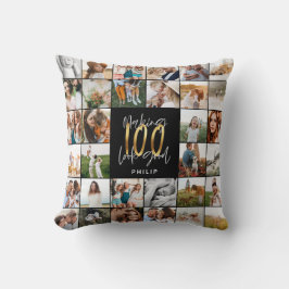 Cojín Decorativo Regalo de escritura fotográfica de 100 años modern