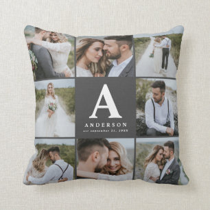 Cojín Decorativo Regalo de familia de bodas multifotográficos