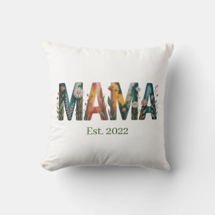 Cojín Decorativo Regalo de Flor Silvestre del Año de Mama para Madr