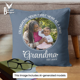 Cojín Decorativo Regalo de foto con texto personalizado para ABUELA