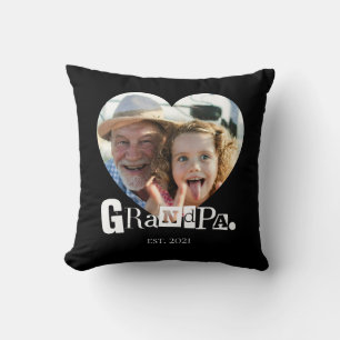 Cojín Decorativo Regalo de Foto del Abuelo Fundado por el Abuelo