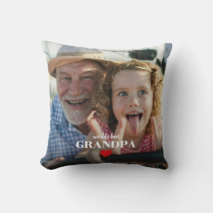 Cojín Decorativo Regalo de foto del mejor abuelo del mundo para abu