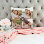 Cojín Decorativo Regalo de fotografía familiar personalizada de Col<br><div class="desc">Regalo de fotografía familiar personalizada de Collage moderno</div>