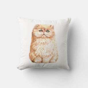 Cojín Decorativo Regalo de gato adorable Kit de gatito de acuarela 
