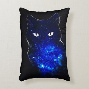 Cojín Decorativo Regalo de gato negro para gato espacial, regalo de