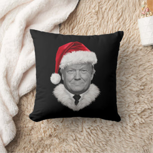Cojín Decorativo Regalo de gorro de Santa divertido de Donald Trump
