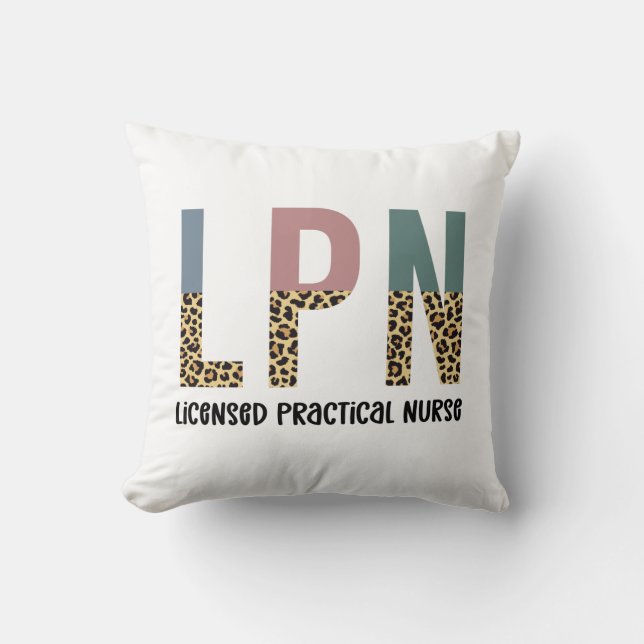 Cojín Decorativo Regalo de Graduación LPN de Enfermera Práctica con (Anverso)