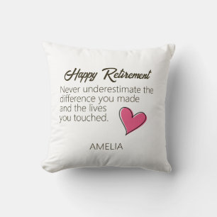 Cojín Decorativo Regalo de Jubilación Personalizado con Nombre
