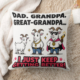 Cojín Decorativo Regalo de la evolución del ABUELO PAPÁ Bisabuelo C
