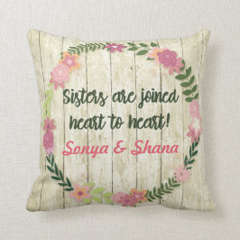 Cojín Decorativo Regalo de la hermana con el presente personalizado