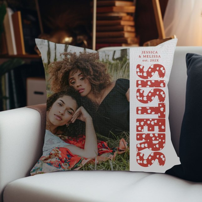 Cojín Decorativo Regalo de las hermanas fotográficas del corazón mo (Subido por el creador)