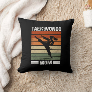 Cojín Decorativo Regalo de mamá de artes marciales retro de taekwon