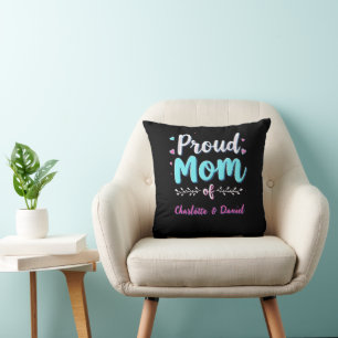 Cojín Decorativo Regalo de mamá personalizado   Orgullosa mamá de n