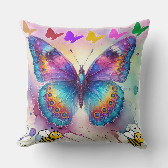 Cojín Decorativo Regalo de mariposa (Anverso)