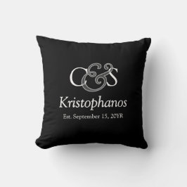 Cojín Decorativo Regalo de Monograma de Boda con Letra Inicial del 