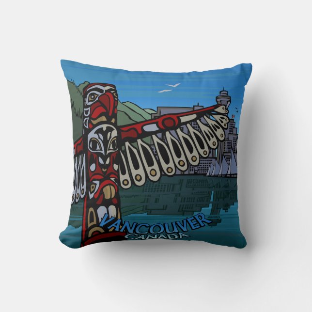 Cojín Decorativo Regalo de monumentos de Vancouver Souvenir Pillow  (Anverso)