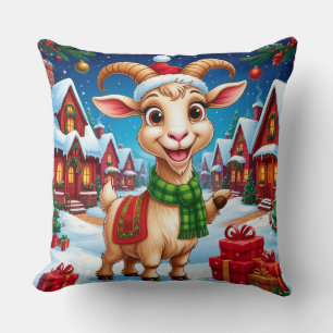 Cojín Decorativo ❄️ Regalo de Navidad para amante de cabras Año de 
