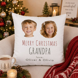 Cojín Decorativo Regalo de Navidad personalizado para abuelo con 2