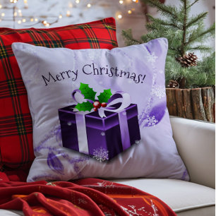 Cojín decorativo regalo de Navidad púrpura