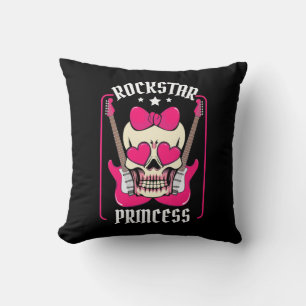 Cojín Decorativo Regalo de Navidad Rockstar Princess Skull