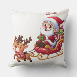 Cojín Decorativo Regalo de Navidades festivos de Santa Sleigh Ride 