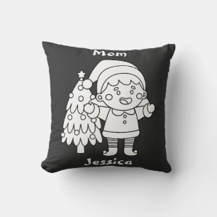 Cojín Decorativo Regalo de navidades para mamá/esposa, nombre perso