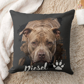 Cojín Decorativo Regalo de nombre de perro con foto personalizada